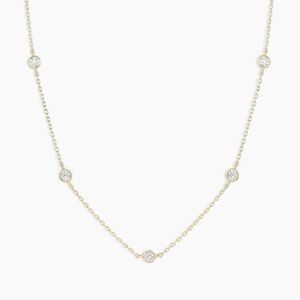 Gorjana Classic Five Diamond Necklace in Gold